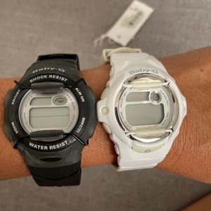 Lot of 2 Baby G watches - black and white
